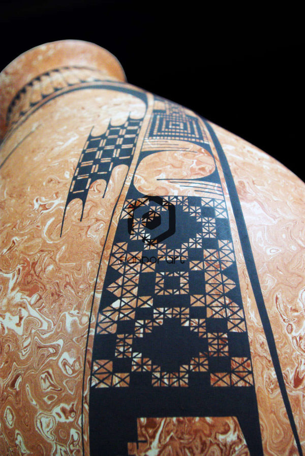 vase ceramique art mexicain blanc marron mata ortiz