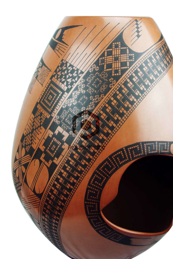 vase ceramique art mexicain mata ortiz couleurs marron
