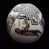 vase ovale ceramique noir blanc art mexicain mata ortiz